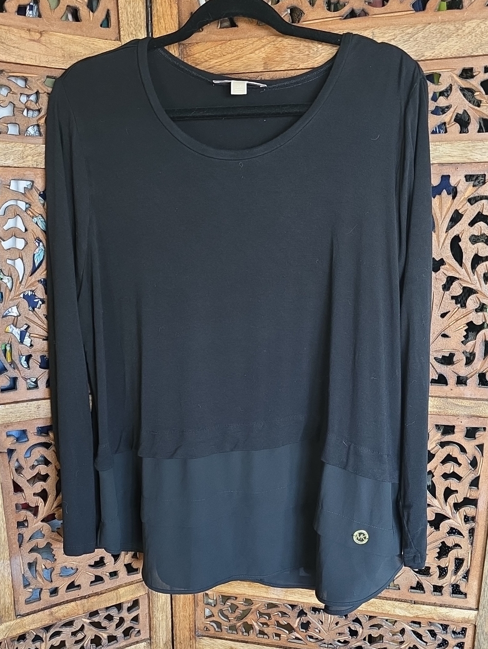 Michael Kors Black Layered Long-Sleeve Top